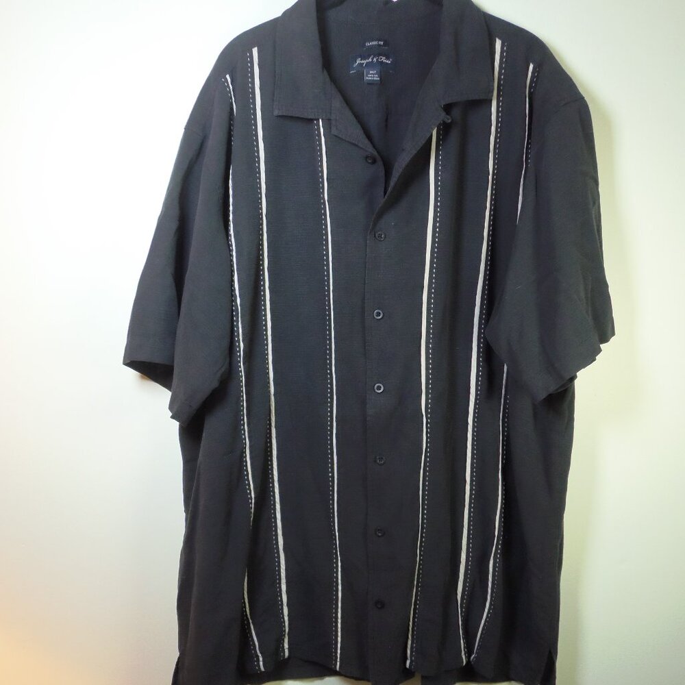 Joseph & Feiss 100% Silk Camp Shirt 2XLT Sopranos Hipster Dad Mob Backyard BBQ